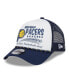 Фото #1 товара Men's White, Navy Indiana Pacers 2024 NBA All-Star Game Burnout Print A-Frame 9FORTY Trucker Hat