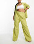 Фото #2 товара 4th & Reckless Plus strap waist detail tailored trouser co-ord in green