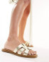 schuh Tierney flat sandals in gold leather