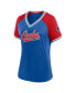 ფოტო #2 პროდუქტის Women's Royal Chicago Cubs Glitz & Glam League Diva Raglan V-Neck T-shirt