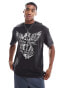 Фото #1 товара ADPT oversized t-shirt with angel chest print in black wash