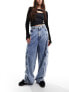 Фото #1 товара BOSS wide leg cargo jeans in stone wash