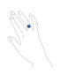 ფოტო #4 პროდუქტის Cocktail Statement 4CT Royal Blue Cubic Zirconia Simulated Sapphire AAA CZ Crown Halo Oval Engagement Ring For Women .925 Sterling Silver