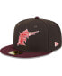 Фото #3 товара Men's Brown, Maroon Florida Marlins Cooperstown Collection Chocolate Strawberry 59FIFTY Fitted Hat