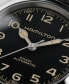ფოტო #4 პროდუქტის Men's Swiss Automatic Khaki Field Murph Black Leather Strap Watch 38mm