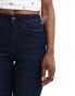 Noisy May Sallie high waist flared jeans in dark blue wash