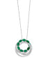 ფოტო #1 პროდუქტის EFFY® Emerald (2-1/8 ct. t.w.) & Diamond (1/3 ct. t.w.) Multi-Ring 18" Pendant Necklace in 14k White Gold