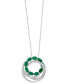 EFFY® Emerald (2-1/8 ct. t.w.) & Diamond (1/3 ct. t.w.) Multi-Ring 18" Pendant Necklace in 14k White Gold