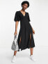 Фото #1 товара ASOS DESIGN angel sleeve midi dress in black