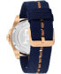 Men's Swiss Blue and Rose Gold Ocean Tide Textile Watch 42mm