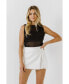 Women's Sleeveless Knit Sheer Top With Back Keyhole