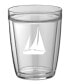 Фото #2 товара Pastimes 14 Oz Double Old Fashioned Short Drinking Sailboat Glass, Set of 4
