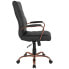 Фото #1 товара High Back Black Leather Executive Swivel Chair With Rose Gold Frame And Arms