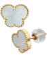 ფოტო #3 პროდუქტის EFFY® Mother-of-Pearl Butterfly Stud Earrings in 14k Gold