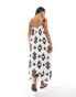 New Look strappy midi dress in white ikat print