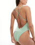 Фото #8 товара Free Society square neck swimsuit in sage green