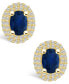 ფოტო #6 პროდუქტის Sapphire (1-1/5 Ct. t.w.) and Diamond (3/8 Ct. t.w.) Halo Stud Earrings