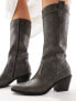 Glamorous Wide Fit western knee boots in grey