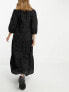 Accessorize statement embroidered beach maxi summer dress in black