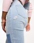 Фото #5 товара Hollister straight leg jeans with patchwork effect in light blue