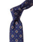 Canali Blue Print Silk Tie Men's Blue Os