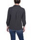 ფოტო #2 პროდუქტის Petite Long Roll Tab Sleeve Tie Front Blouse