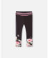 Фото #1 товара Girl Athletic Leggings Black Printed Big Flowers - Toddler|Child