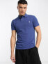 Polo Ralph Lauren icon logo slim fit pique polo in mid blue