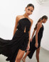 Фото #2 товара ASOS EDITION drape halter midi dress with tie detail in black