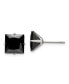 ფოტო #1 პროდუქტის Stainless Steel Polished Black Square CZ Stud Earrings