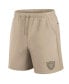 Men's and Women's Khaki Las Vegas Raiders Elements Super Soft Fleece Shorts Зеленый, S - фото #2