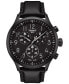 ფოტო #1 პროდუქტის Men's Swiss Chronograph XL Vintage Black Leather Strap Watch 45mm