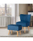 Leisure Chair and Ottoman Thick Padded Velvet Tufted Sofa Set