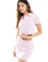 Kaiia tie waist mini sweat skirt co-ord in light pink