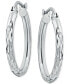 Textured Tube Small Hoop Earrings in Sterling Silver, 25mm, Created for Macy's