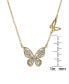 Фото #2 товара 14K Gold Plated Cubic Zirconia Double Butterfly Pendant Necklace