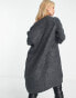 Only longline cardigan in charcoal grey Серый, S - фото #4