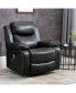 Фото #2 товара PU Leather Massage Recliner Chair, Swivel Rocker Sofa with Remote Control, Footrest, Padded Seat for Living Room, Bedroom, Black