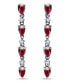 Created Ruby and Cubic Zirconia Linear Drop Earrings