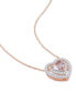 ფოტო #3 პროდუქტის Morganite (5/8 ct. t.w.) & Diamond (1/5 ct. t.w.) Heart 17" Pendant Necklace in 10k Rose Gold