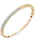 ფოტო #1 პროდუქტის Diamond Textured Bangle Bracelet (1/2 ct. t.w.) in Gold Vermeil, Created for Macy's