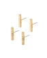 ფოტო #1 პროდუქტის 24K Gold-Plated Meta Bar Stud Earring 4 Piece Set