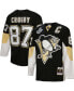 Men's Sidney Crosby Black Pittsburgh Penguins Big and Tall 2008 Captain Patch Blue Line Player Jersey
