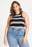 Фото #1 товара Plus Size Stripe Sweater Tank With Pointelle