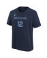 ფოტო #3 პროდუქტის Big Boys Ja Morant Navy Memphis Grizzlies Icon Name and Number T-shirt