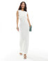 4th & Reckless semi sheer twist bust detail maxi dress with front seam in white Белый, 40 - фото #1