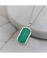 Фото #2 товара Chisel polished with Malachite Inlay Dog Tag on a Ball Chain Necklace