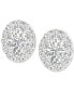 ფოტო #3 პროდუქტის Diamond Oval Halo Stud Earrings (3/4 ct. t.w.) in 14k White Gold