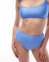 Topshop shiny mix and match high waisted bikini bottoms in marine blue BLAU, 36 - фото #3