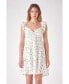 ფოტო #2 პროდუქტის Women's Floral Mini Dress with Back Tie Detail